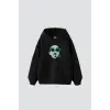 Pleasure Baskılı Oversize Unisex Siyah