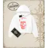 POMPADOUR SKULL Kadın Crop Kapşonlu Sweatshirt