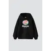 Ponyo Baskılı Oversize Unisex Siyah