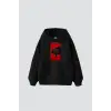 Power Of Darkness Baskılı Oversize Unisex Siyah