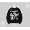ProCATstinator Kedi Baskılı Kapşonlu Crop Sweatshirt