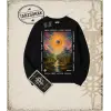 PYSCHEDELIC   Oversize Unisex Bisiklet Yaka Sweatshirt