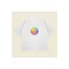 Rainbow Daisy Baskılı Oversize Unisex Pamuklu Nefes Alan Kalın Kumaşlı