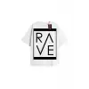 RAVE Unisex Oversize Yazılı Tshirt BEYAZ