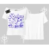Relax Kedi Baskılı Kayık Yaka Tshirt