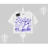 Relax Kedi Baskılı Oversize Crop Tshirt