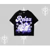 Relax Kedi Baskılı Oversize Tshirt - Çocuk