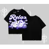 Relax Kedi Baskılı Oversize Tshirt - Çocuk