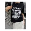 RETRO Baskılı Oversize Kalıp Unisex T-shirt