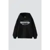 Reverse Taş Baskılı Oversize Unisex Siyah