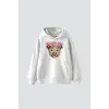 Roar Meets Baskılı Oversize Unisex Beyaz