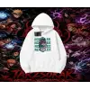 Rock Lee Naruto Anime Karakter Oversize Unisex Kapşonlu Sweatshirt Beyaz