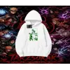 Rock Lee Naruto Anime Karakter Oversize Unisex Kapşonlu Sweatshirt Beyaz