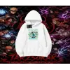 Rock Lee Naruto Anime Karakter Oversize Unisex Kapşonlu Sweatshirt Beyaz