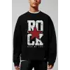 Rock Oversize Siyah Sweatshirt Tarzsokak196