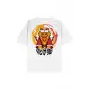 Samurai Cat Beyaz Oversize Unisex T-shirt