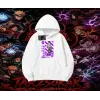 Sasuke uchiha Naruto Anime Karakter Oversize Unisex Kapşonlu Sweatshirt Beyaz