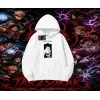 Sasuke uchiha Naruto Anime Karakter Oversize Unisex Kapşonlu Sweatshirt Beyaz
