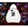 Sasuke uchiha Naruto Anime Karakter Oversize Unisex Kapşonlu Sweatshirt Beyaz