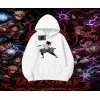 Sasuke uchiha Naruto Anime Karakter Oversize Unisex Kapşonlu Sweatshirt Beyaz