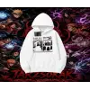 Sasuke uchiha Naruto Anime Karakter Oversize Unisex Kapşonlu Sweatshirt Beyaz