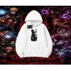 Sasuke uchiha Naruto Anime Karakter Oversize Unisex Kapşonlu Sweatshirt Beyaz