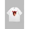 Scarface Baskılı Oversize Unisex Beyaz