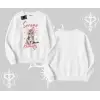 Serene Beauty Kedi Baskılı  Biskilet Sweatshirt