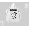 Sevimli Kedi Çizimli Arka Baskılı Kapşonlu Sweatshirt