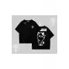 Sevimli Kedi Çizimli Arka Baskılı Oversize Tshirt
