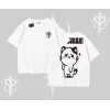 Sevimli Kedi Çizimli Arka Baskılı Oversize Tshirt