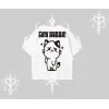 Sevimli Kedi Çizimli Arka Baskılı Oversize Tshirt