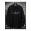 Shark Print Sweatshirt Siyah