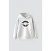 Shining Teeth Baskılı Oversize Unisex Premium Beyaz
