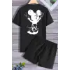 Sırt Baskılı Şort T-shirt Eşofman Takımı