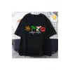 Siyah Bad Bunny Komik Baskı Harajuku Ullzang Sevimli Komik Tshirt