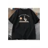 Siyah Komik Kaz Ördek Tshirt Trend Tee BaskıTshirt Vintag