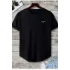 Siyah Minimal Baskılı Unisex Basic Tshirt