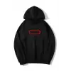 Siyah Oversize Baskılı Pamuklu Kapşonlu Kanguru Cepli Unisex Sweatshirt