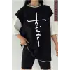 Siyah Oversize Baskılı Unisex Tshirt