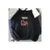 Siyah Unisex ARCTIC MAYMUNLAR Baskılı Kapüşonlularek Hip Hop Müzik Grubu Tiş