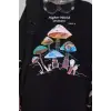 Siyah Unisex Mantar Tişört