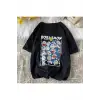 Siyah Unisex Sırt Baskılı Doraemon Tişört