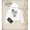 SKULL   Kadın Crop Kapşonlu Sweatshirt