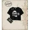SKULL   Kadın Crop Tişört