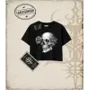 SKULL Kadın Crop Tişört
