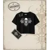 SKULL   Kadın Crop Tişört