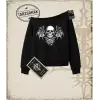 SKULL   Kadın Kayık Yaka Sweatshirt