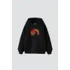 Skull Man Smoke Baskılı Oversize Unisex Premium Siyah