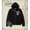SKULL   Oversize Unisex Hırka & Çeket Fermuarlı Sweatshirt